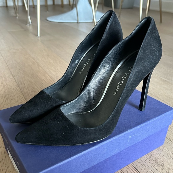 Stuart Weitzman Suede Black Pumps - Picture 1 of 7
